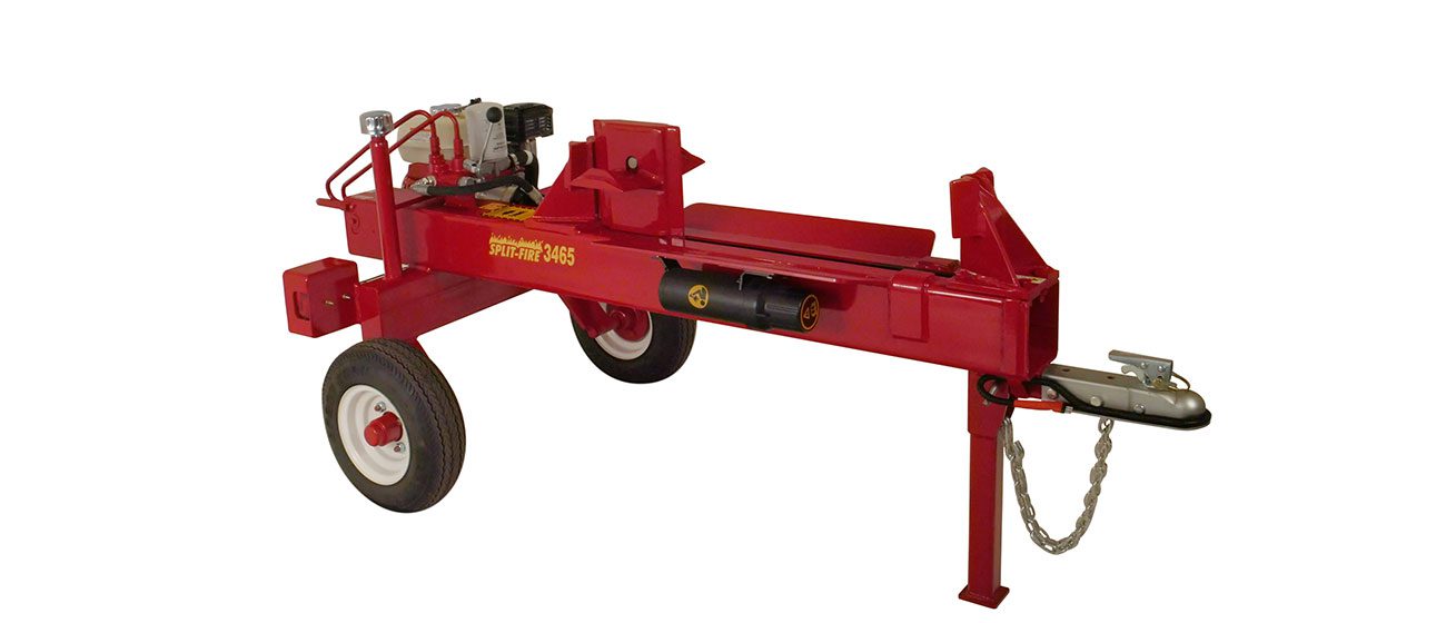 3455 Split-Fire log splitter designed for maximum efficiency with 4-way knife, gas powered
