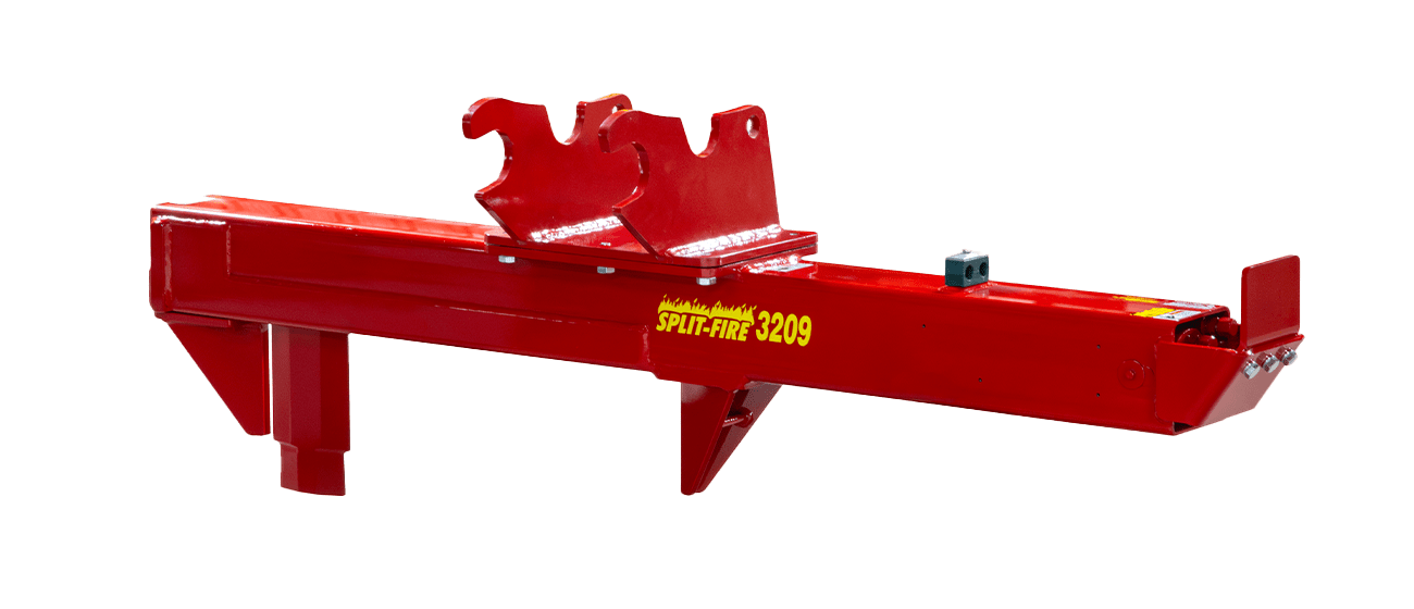 Split-Fire 3209 excavator log splitter rear angle view with excavator plate