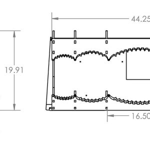 Buck-it-dimensions 3d cad drawing of split-fire buck-it xl