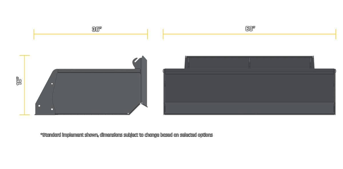 60” Hi-Cap Bucket technical drawing